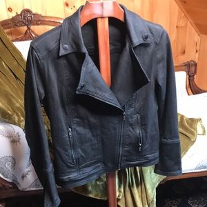 Black Denim Moto Jacket